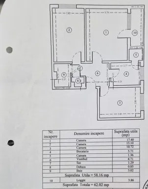 Apartament 3 camere,DRISTOR, bloc reabilitat in anul 2012,renovat in 2018,balcon