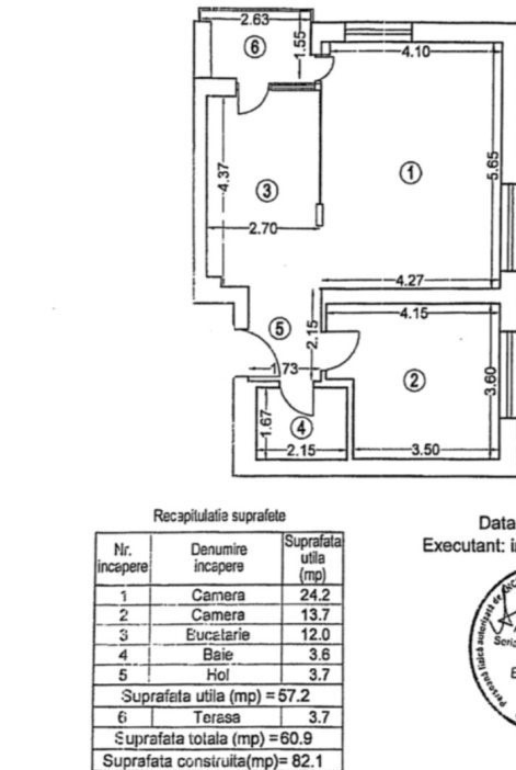 Apartament 2 camere, CLOUD 9 , decomandat, terasa, 61 mp