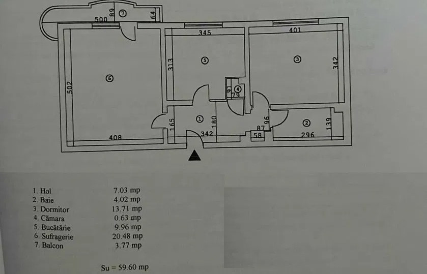 Apartament 2 camere,NERVA TRAIAN, spatios si primitor, etaj 6/8, an 1992