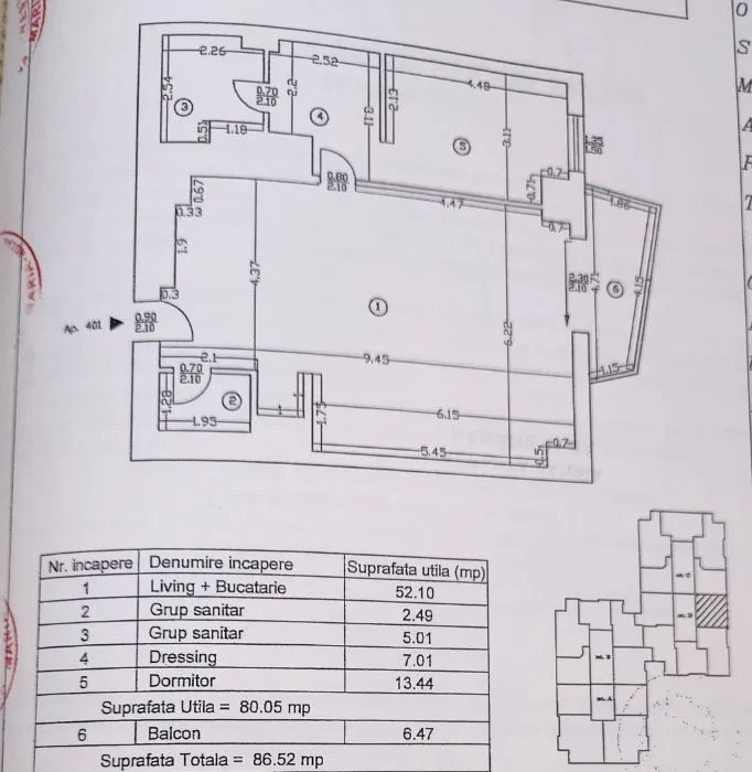 Apartament 2 camere,UPGROUND RESIDENCE, 2 grupuri sanitare, 87 mp si balcon
