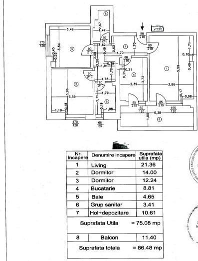 Apartament 3 camere,MIHAI BRAVU, decomandat,centrala proprie 